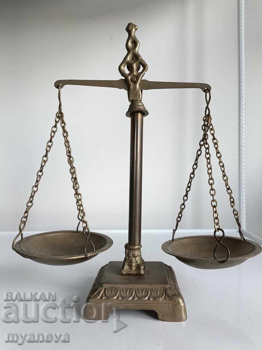 Vintage, bronze, goldsmith, apothecary scale with price 120.00 BGN | € 61.36 Vintage, bronze, goldsmith, apothecary scale with price 120.00 BGN | € 61.36