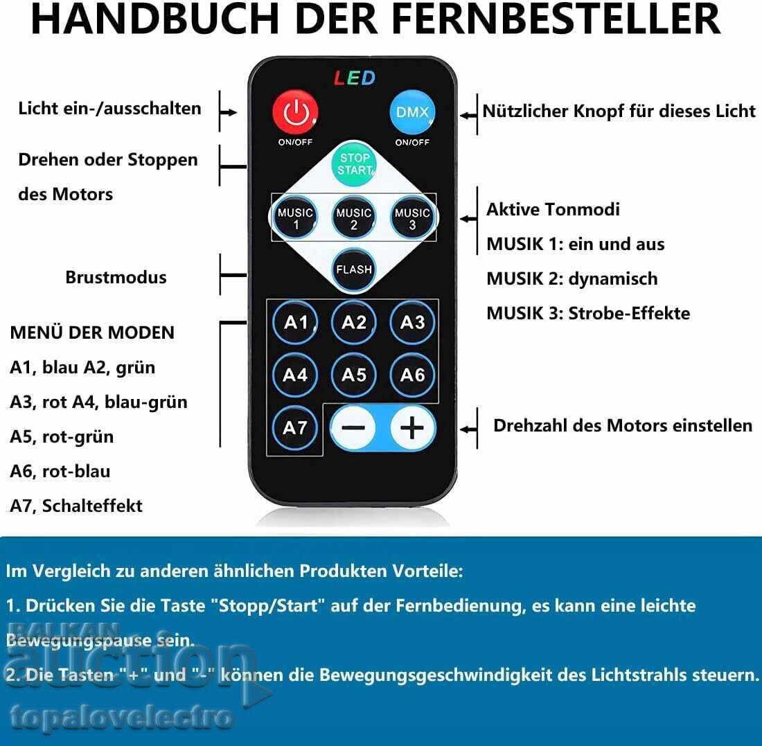 Licitație NOU! Set de 2 bucăți Lampă LED Disco cu telecomandă Licitație NOU! Set de 2 bucăți Lampă LED Disco cu telecomandă