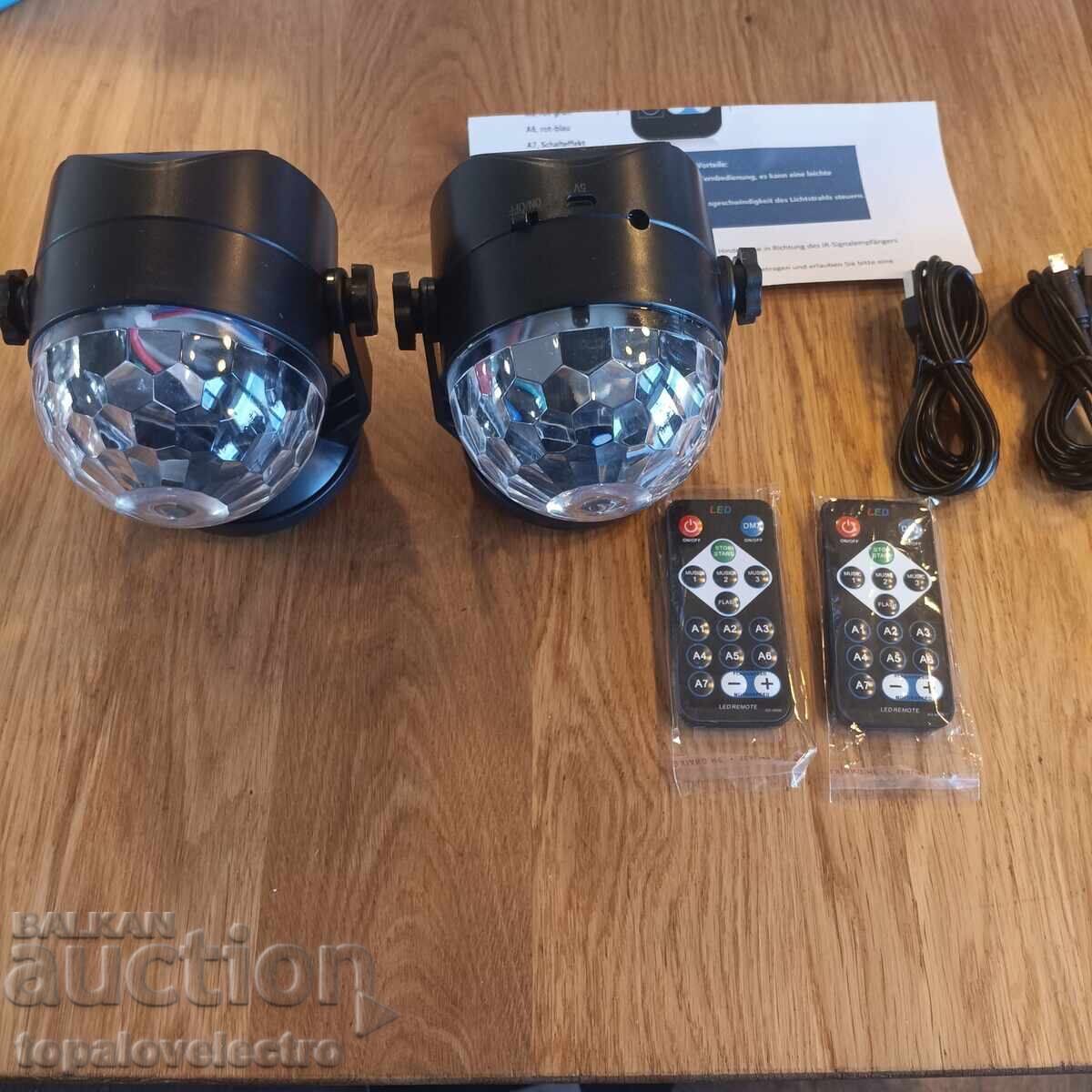 NOU! Set de 2 bucăți Lampă LED Disco cu telecomandă - 5 NOU! Set de 2 bucăți Lampă LED Disco cu telecomandă - 5