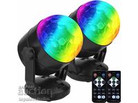 NOU! Set de 2 bucăți Lampă LED Disco cu telecomandă