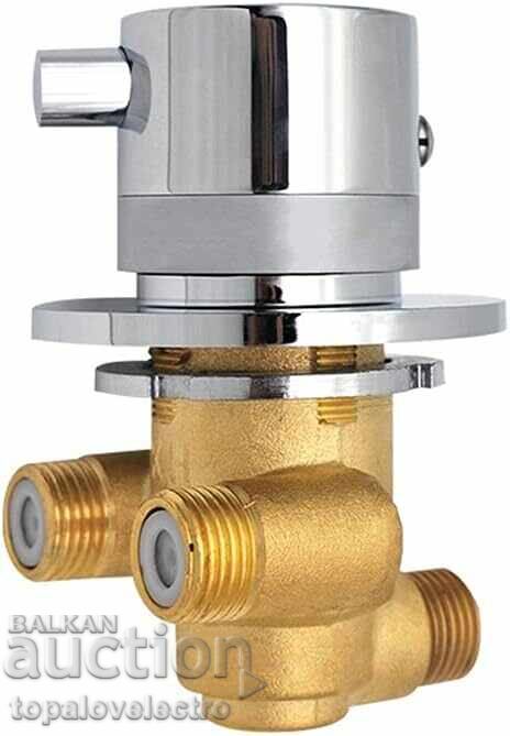 NOU! Robinet termostatic pentru duș, cu 3 căi, alamă, 30–50°C NOU! Robinet termostatic pentru duș, cu 3 căi, alamă, 30–50°C