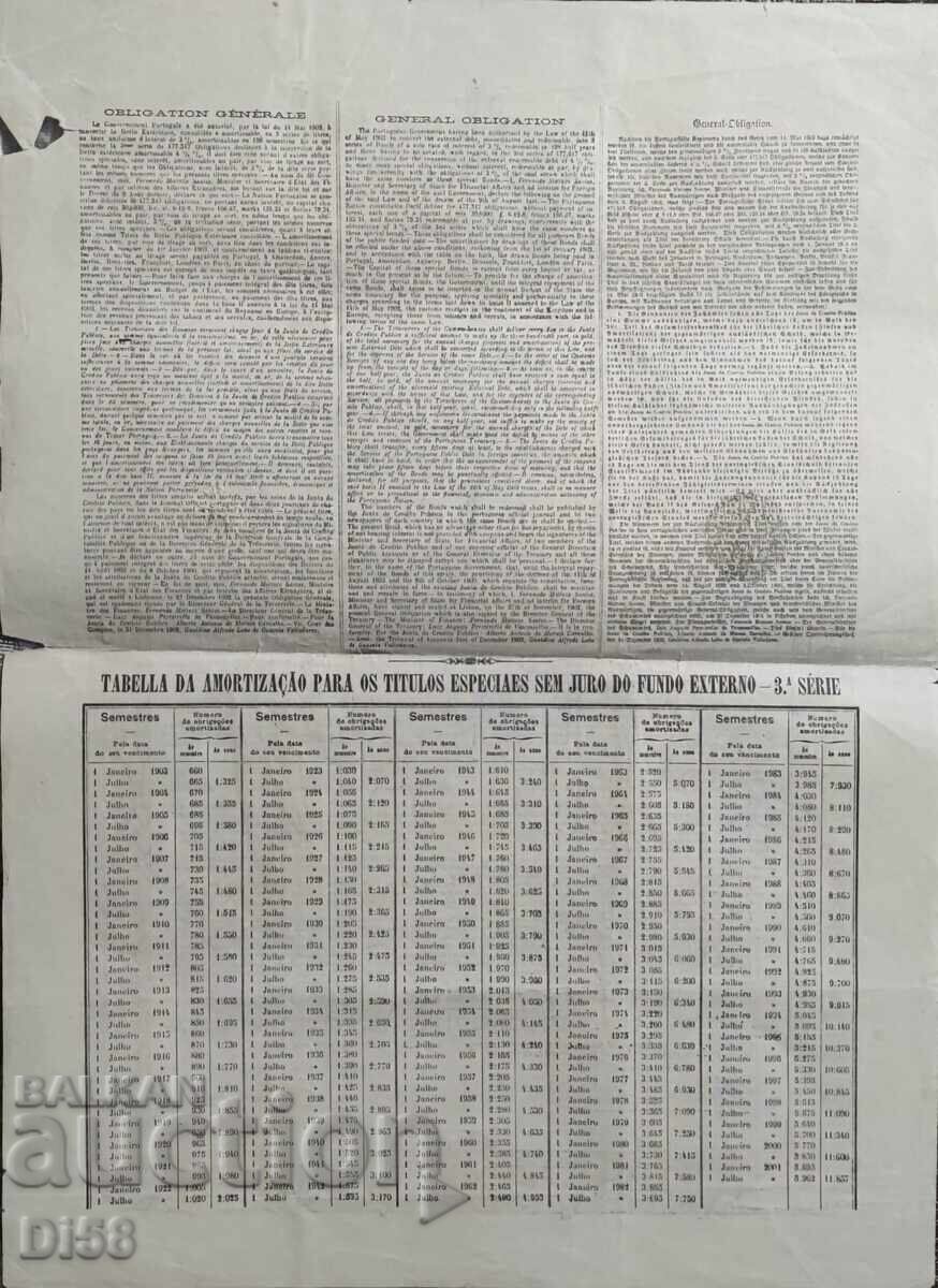 Acțiune Obligațiune Fondul Extern Portughez 1902 cu preț 30.00 BGN | € 15.34 Acțiune Obligațiune Fondul Extern Portughez 1902 cu preț 30.00 BGN | € 15.34