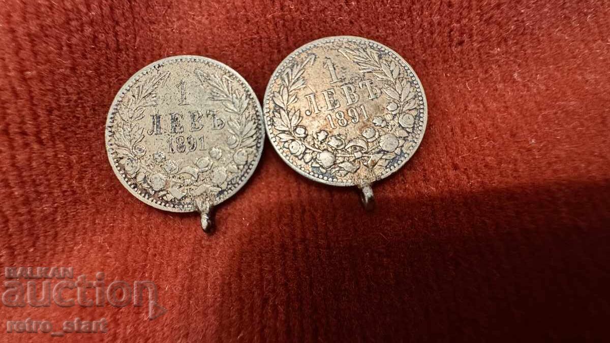 Monede de argint pentru bijuterii 1891 Monede de argint pentru bijuterii 1891
