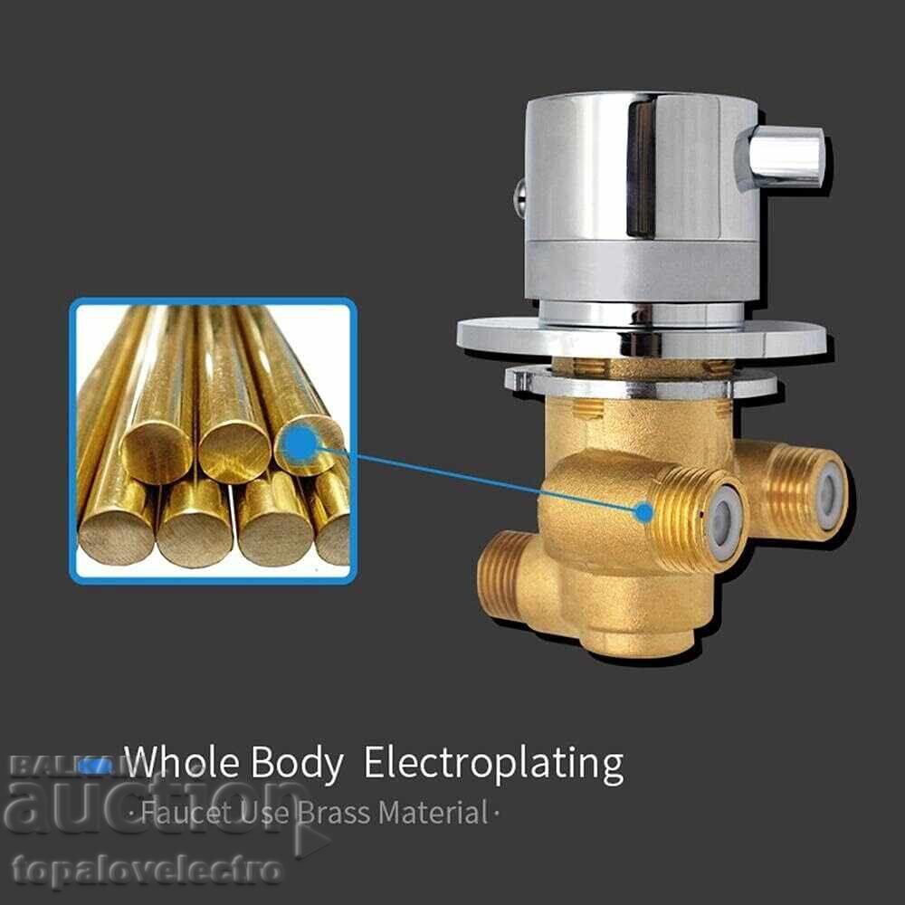 Robinet termostatic de duș, cu observație, 3-căi, alamă cu preț 32.00 BGN | € 16.36 Robinet termostatic de duș, cu observație, 3-căi, alamă cu preț 32.00 BGN | € 16.36