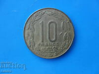 10 franci 1979 a. Central Africană