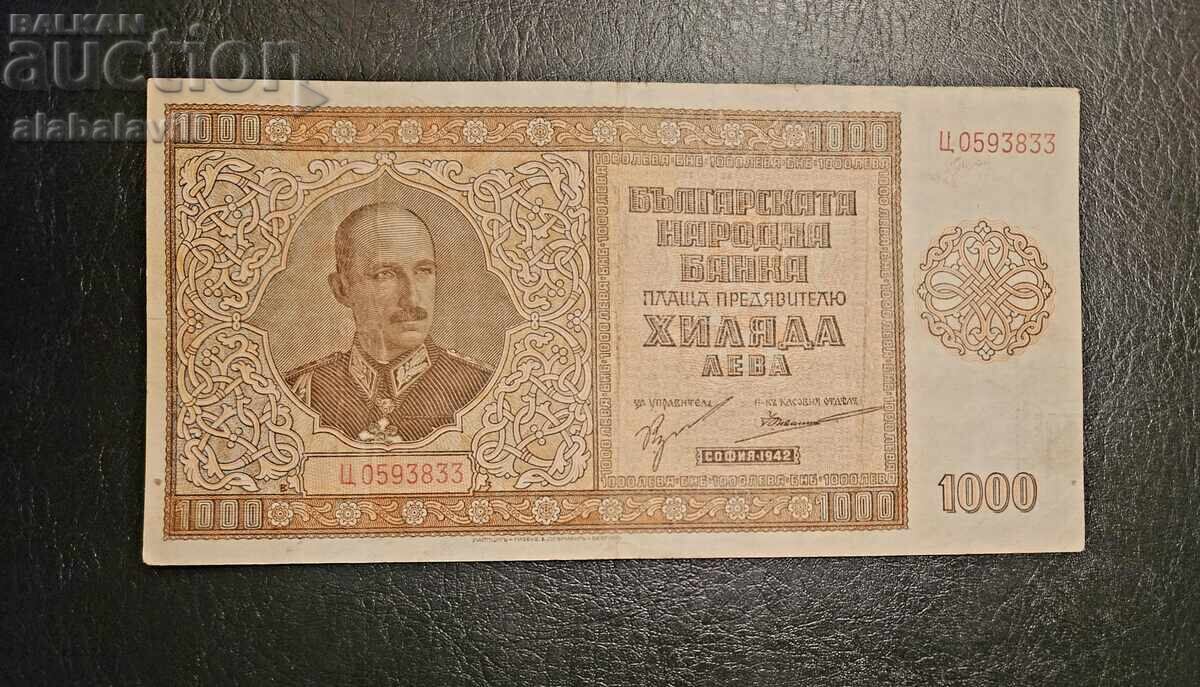 Bancnotă Bulgaria 1000 leva 1942 Bancnotă Bulgaria 1000 leva 1942
