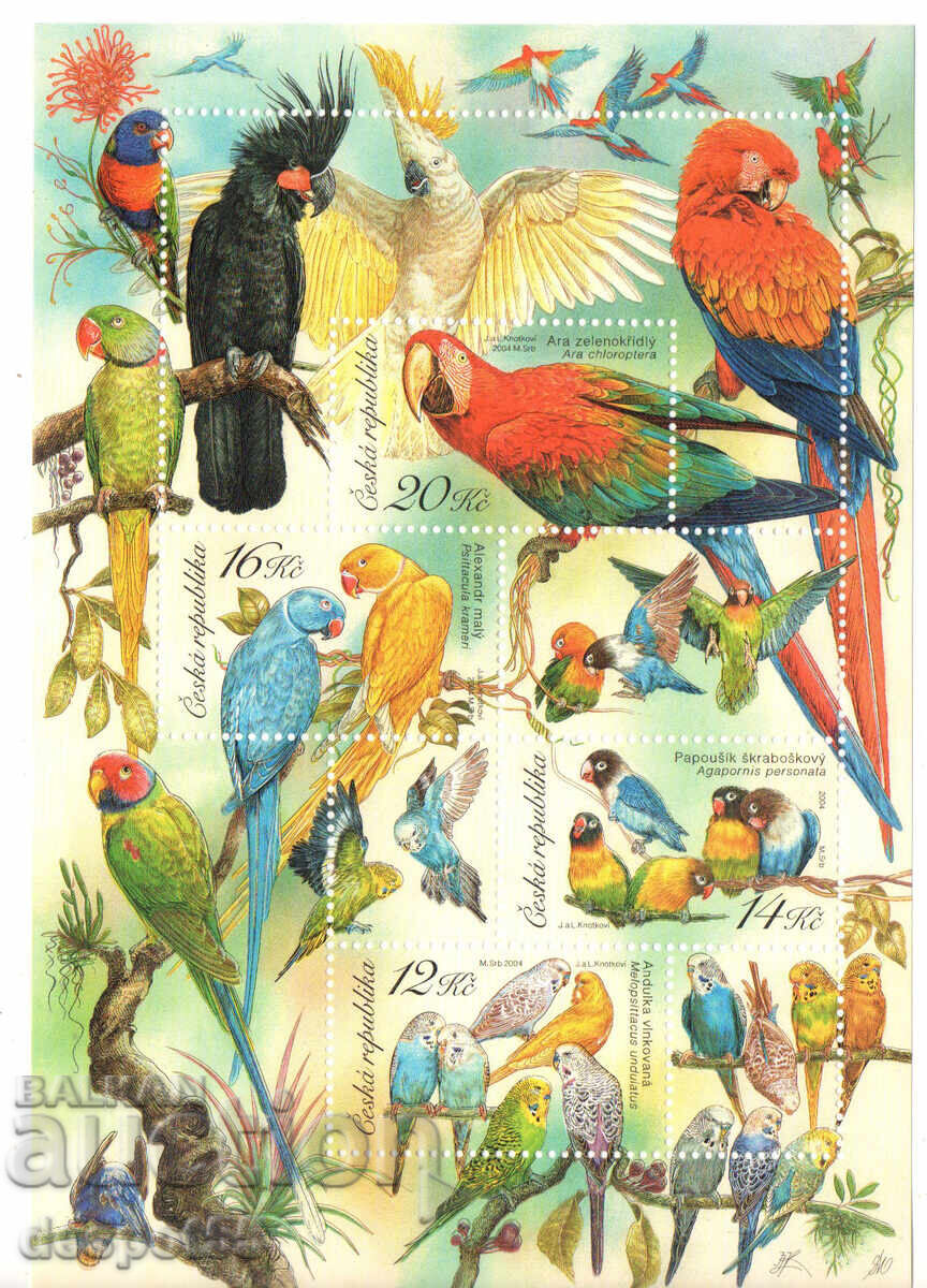 2004. Τσεχία. Παπαγάλοι. Μπλοκ