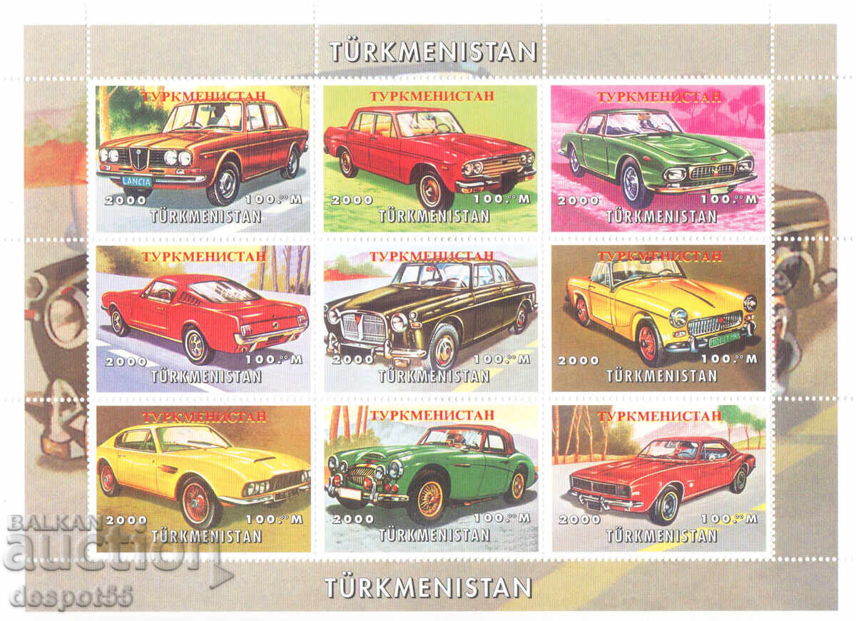 2000. Τουρκμενιστάν. Κλασικά αυτοκίνητα. Μπλοκ. ILLEGAL 2000. Τουρκμενιστάν. Κλασικά αυτοκίνητα. Μπλοκ. ILLEGAL