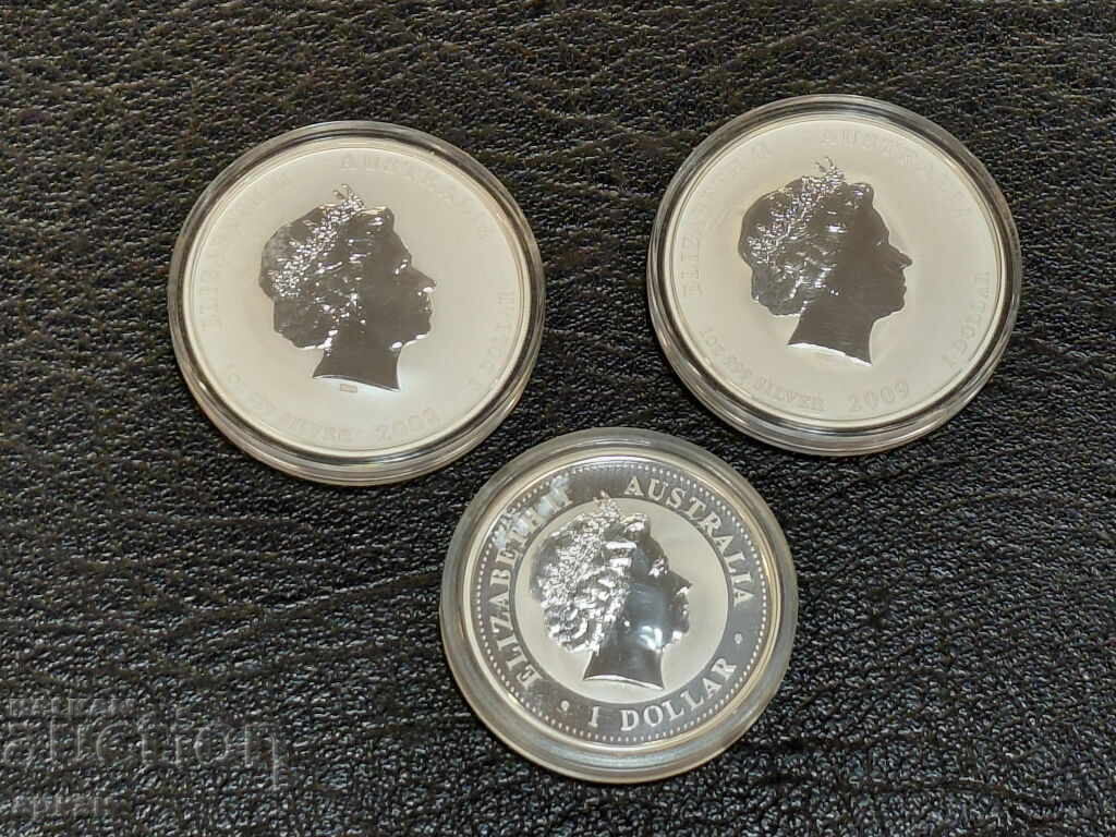 Licitație Trei monede de argint - 1 oz 999 Investiție - 1 buc. 140 /c