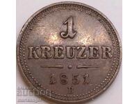 1 Kreuzer 1851 Austria B - Kremnitz