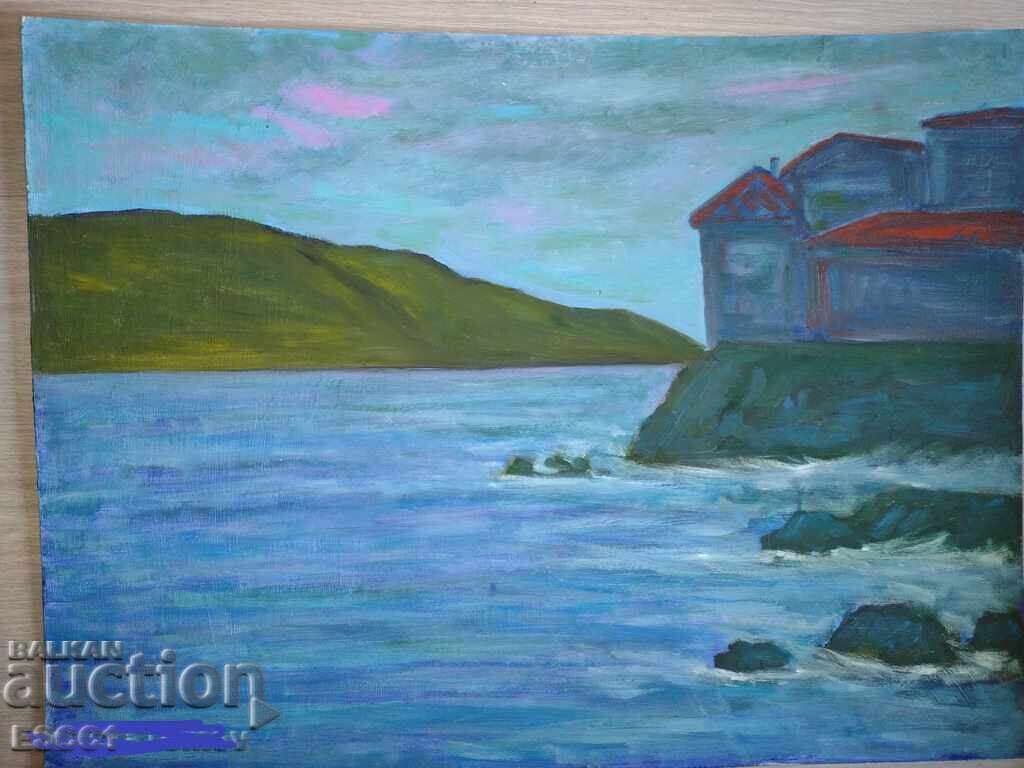 Картина Пайзаж Море масло върху фазер с цена 39.00 лв. | € 19.94