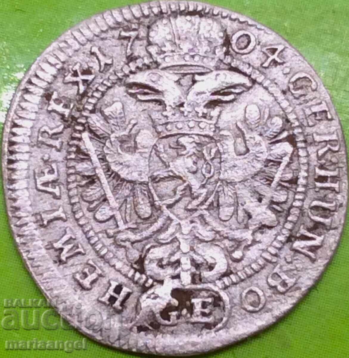 Δημοπρασία 3 Kreuzers 1704 Αυστρία Leopold Habsburg ασήμι Δημοπρασία 3 Kreuzers 1704 Αυστρία Leopold Habsburg ασήμι