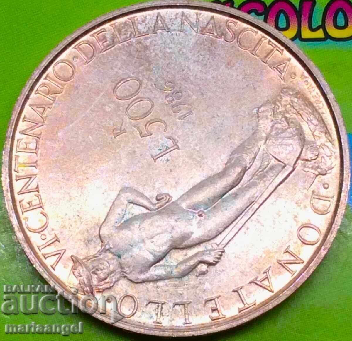 500 Lire 1986 Италия Донателло UNC сребро златна патина с цена € 30.00 | 58.67 лв. 500 Lire 1986 Италия Донателло UNC сребро златна патина с цена € 30.00 | 58.67 лв.