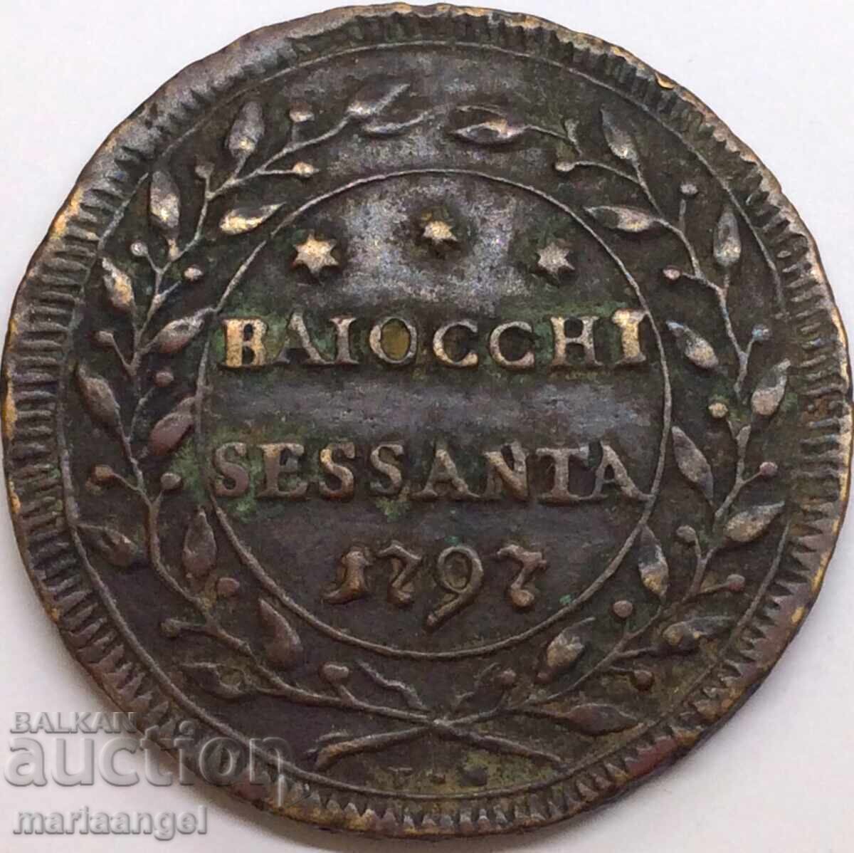 Pius VI 1797 60 baiochi (Sesanta) Vatican 14,47g RARE cu preț 139.00 BGN | € 71.07 Pius VI 1797 60 baiochi (Sesanta) Vatican 14,47g RARE cu preț 139.00 BGN | € 71.07