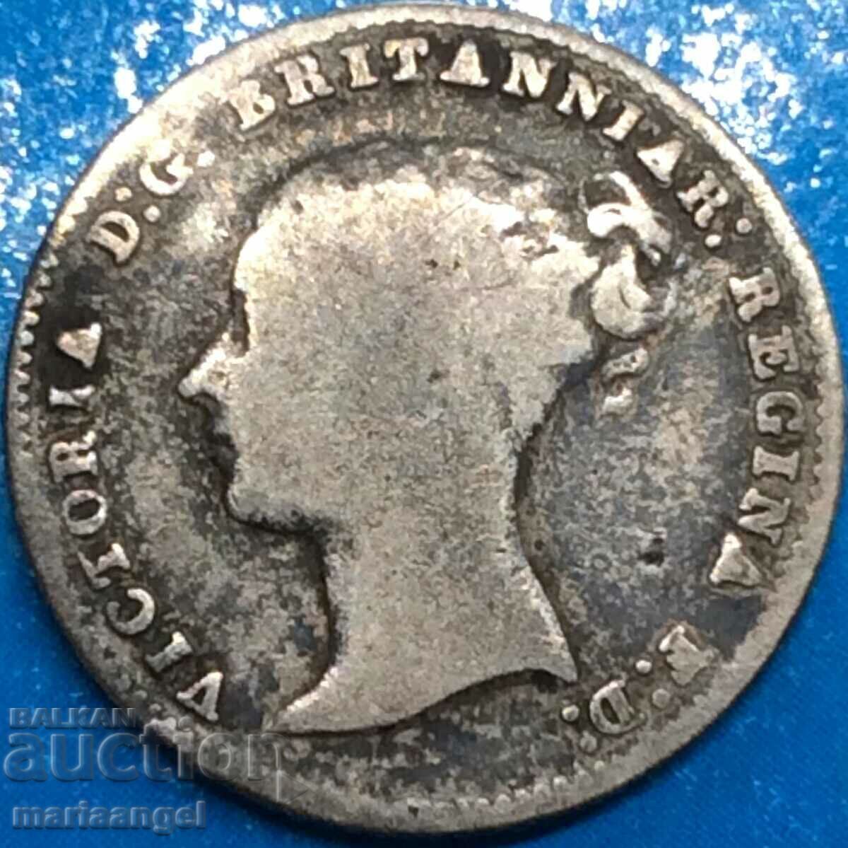 Великобритания 4 пенса 1843 Гроут Виктория сребро - 5 Великобритания 4 пенса 1843 Гроут Виктория сребро - 5