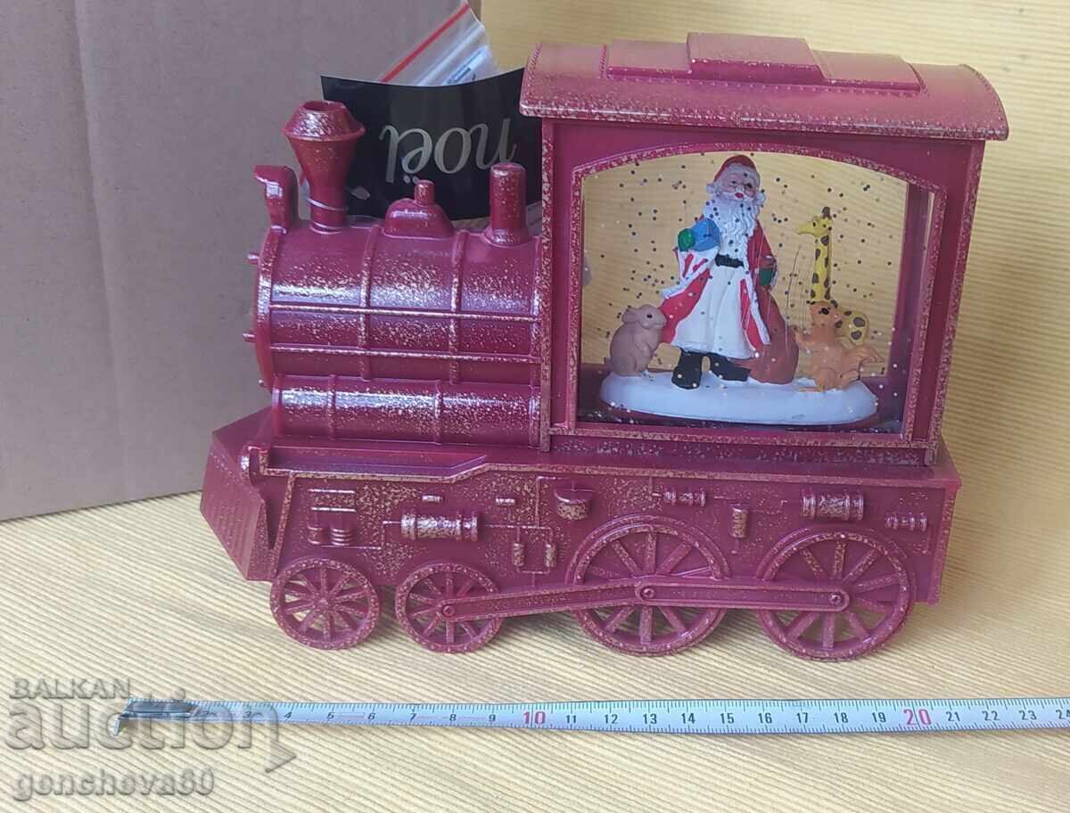 Locomotivă luminoasă de Crăciun pentru decor
