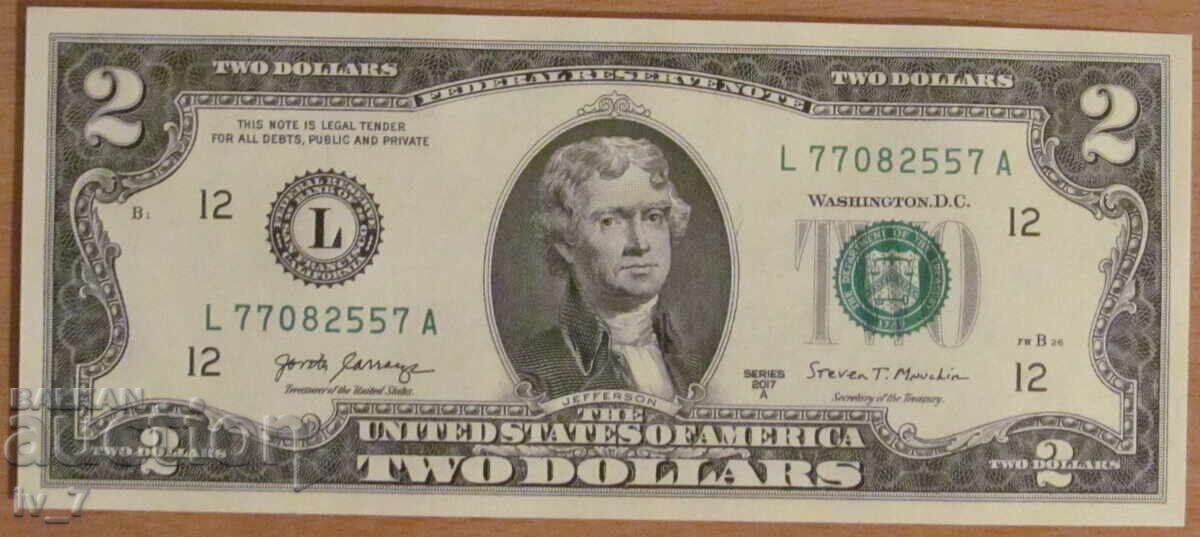 2 DOLARI 2017, SUA - UNC 2 DOLARI 2017, SUA - UNC