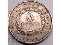 3 pence 1940 Africa de Vest George al VI-lea