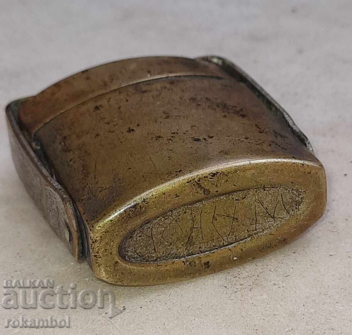 Викторианска бронзова мини мастилница 1880 г - 6