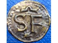 Ισπανία Καταλονία 1 Φελόπα SF+Αστέρι 14mm Κασσίτερος - σπάνιο