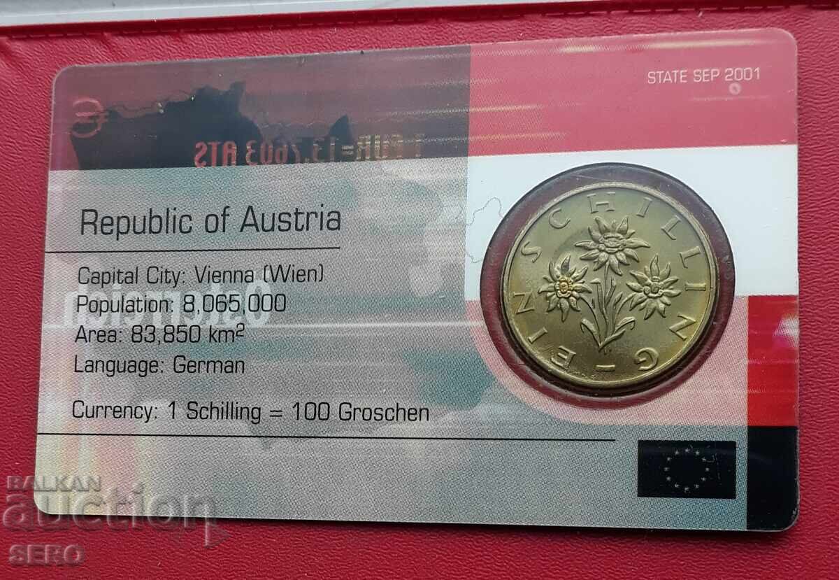 Австрия-монетна карта с 1 шилинг 1998 с цена 3.00 лв. | € 1.53 Австрия-монетна карта с 1 шилинг 1998 с цена 3.00 лв. | € 1.53