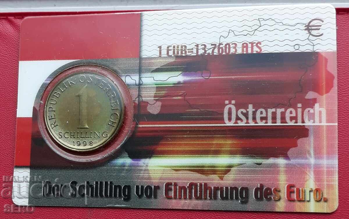 Австрия-монетна карта с 1 шилинг 1998 Австрия-монетна карта с 1 шилинг 1998