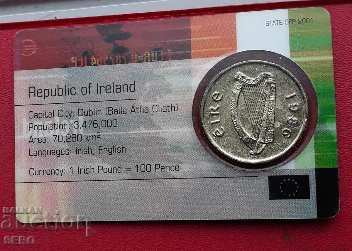 Ирландия-монетна карта с 20 пенса 1986 с цена 3.00 лв. | € 1.53 Ирландия-монетна карта с 20 пенса 1986 с цена 3.00 лв. | € 1.53