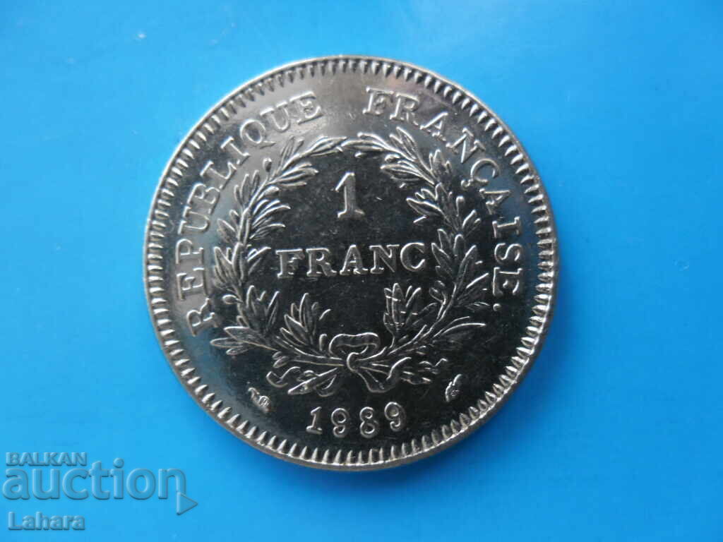 1 франк 1989 г. Франция 1 франк 1989 г. Франция