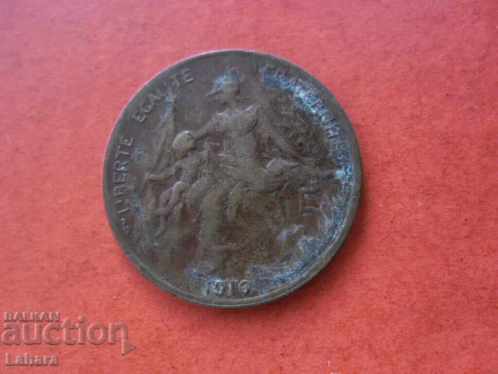 5 λεπτά 1916 Γαλλία