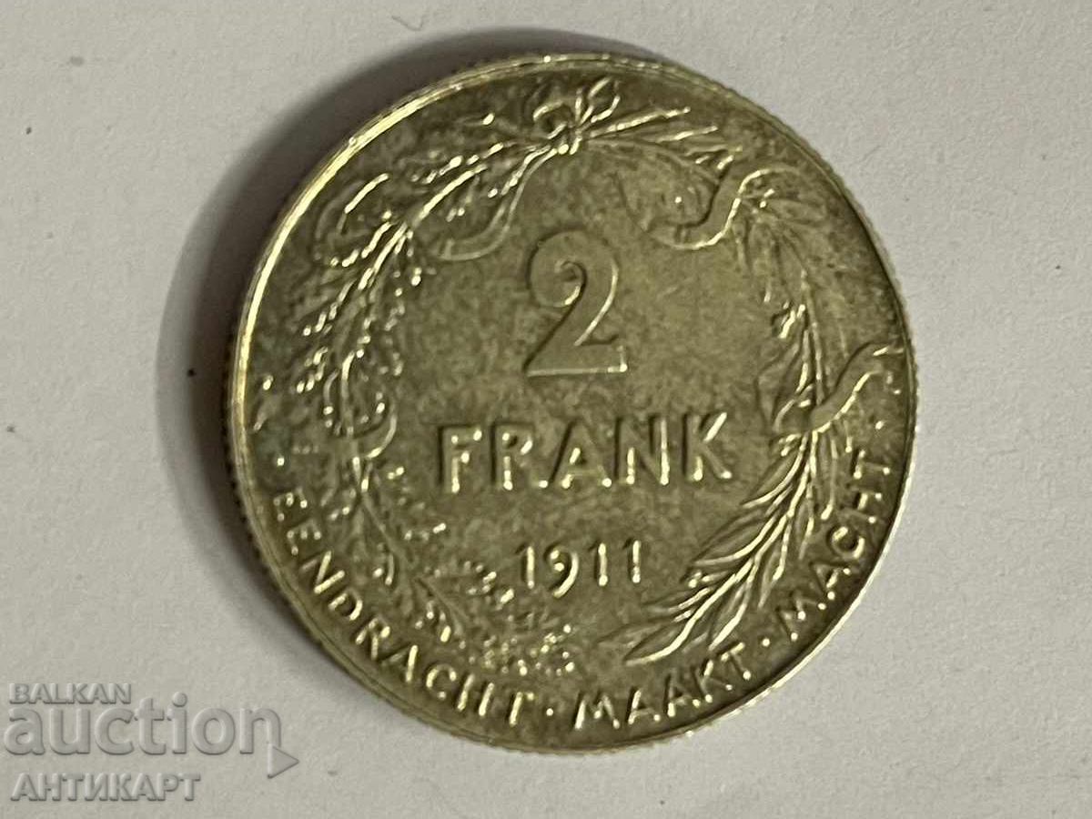 Βέλγιο σπάνιο ασημένιο νόμισμα 2 φράγκα 1911 ασήμι Αλβέρτος Βέλγιο σπάνιο ασημένιο νόμισμα 2 φράγκα 1911 ασήμι Αλβέρτος