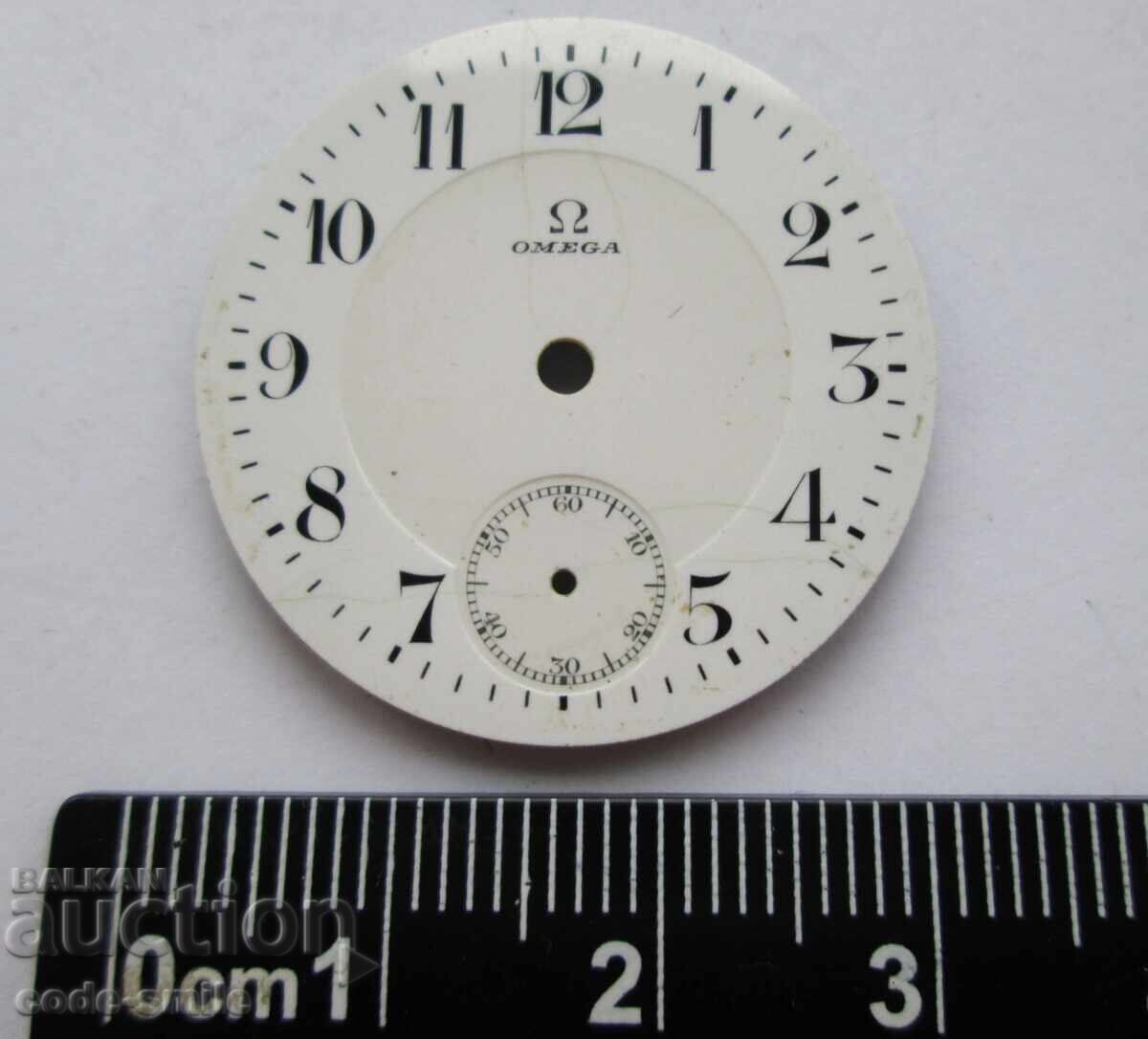 Licitație Cadran vechi din porțelan pentru ceas Omega Licitație Cadran vechi din porțelan pentru ceas Omega