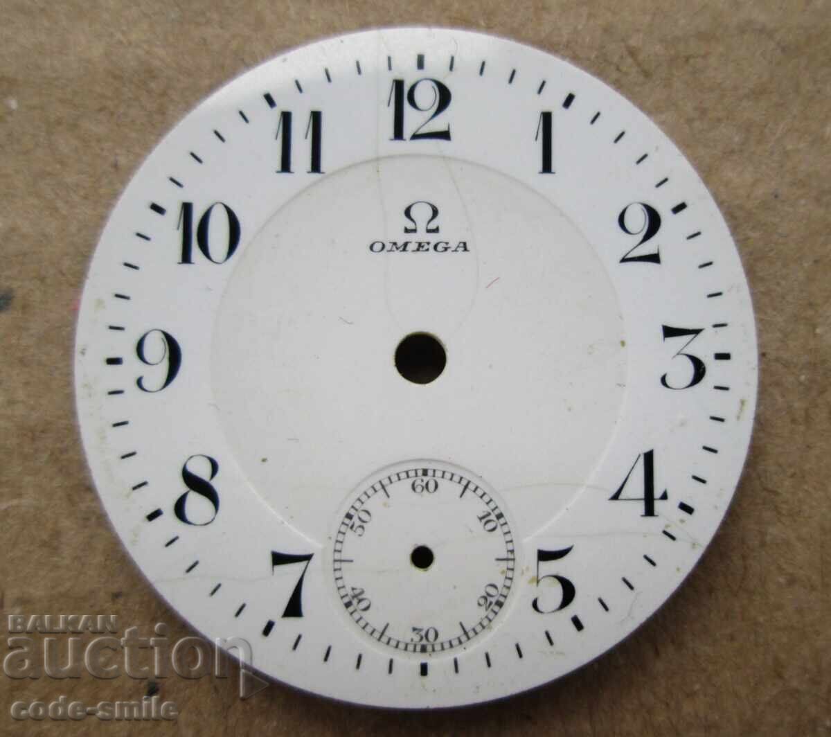 Cadran vechi din porțelan pentru ceas Omega Cadran vechi din porțelan pentru ceas Omega