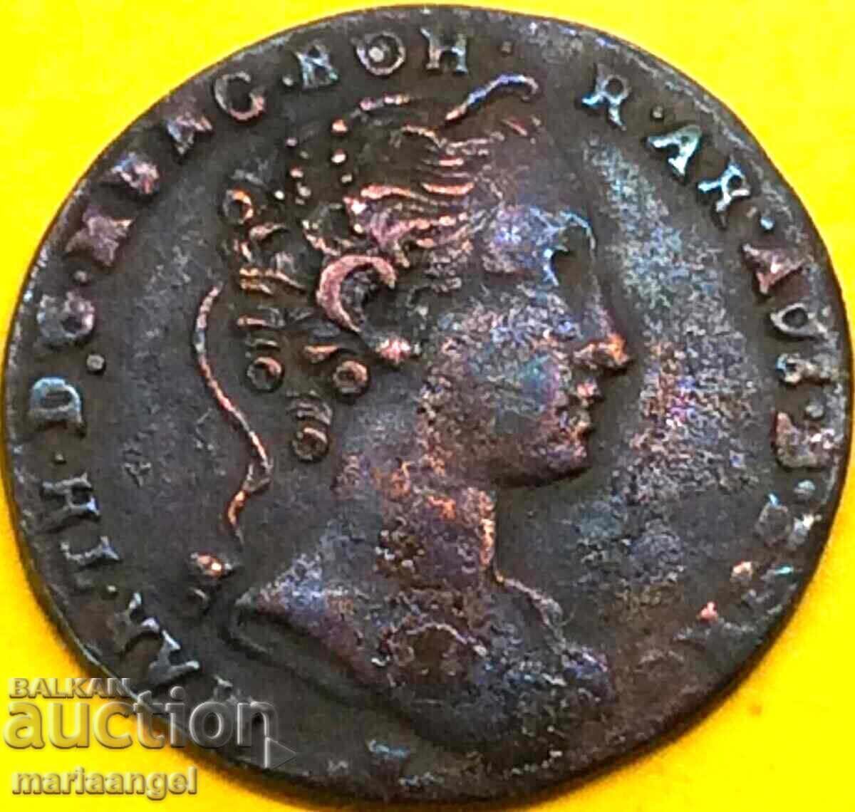 Olanda Austriacă 1 Liard 1745 1/2 Ord Maria Theresa - 7 Olanda Austriacă 1 Liard 1745 1/2 Ord Maria Theresa - 7