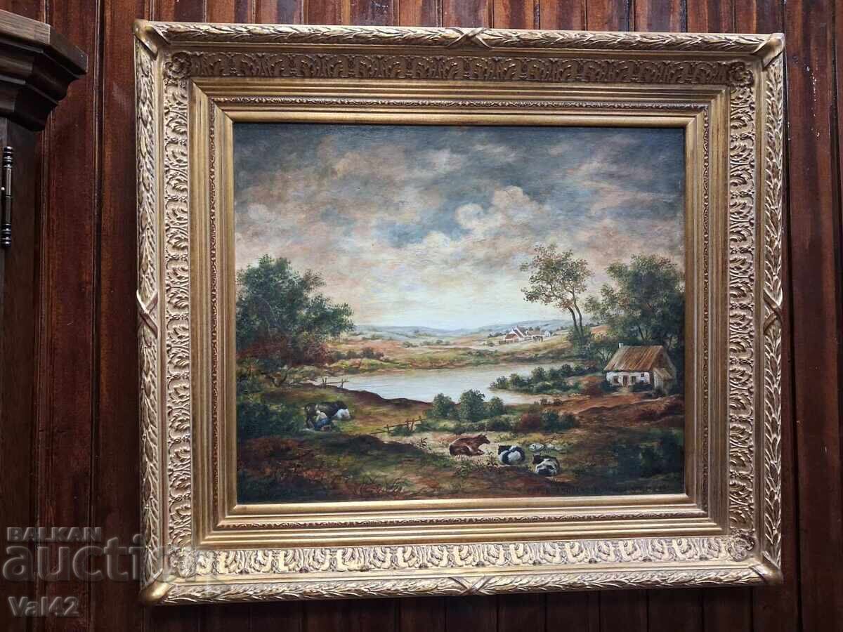 Peisaj pitoresc cu scenă pastorală Peisaj pitoresc cu scenă pastorală