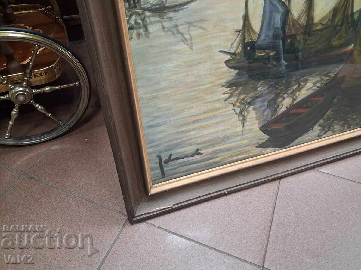 Картина „Рибарски лодки при залез“ с цена 0.01 лв. | € 0.01 Картина „Рибарски лодки при залез“ с цена 0.01 лв. | € 0.01