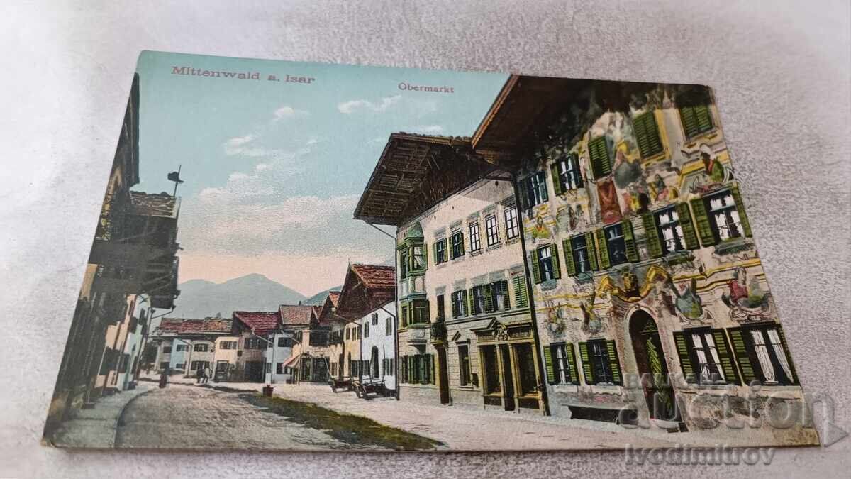 Пощенска картичка Mittenwald a.Isar Obermarkt Пощенска картичка Mittenwald a.Isar Obermarkt