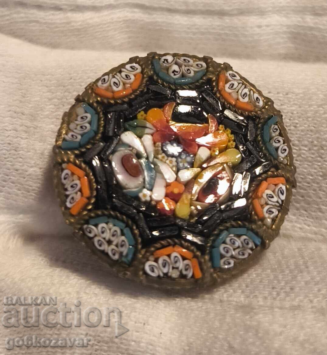 BROȘĂ VECHE MOZAIC VENEȚIAN. ITALIA!