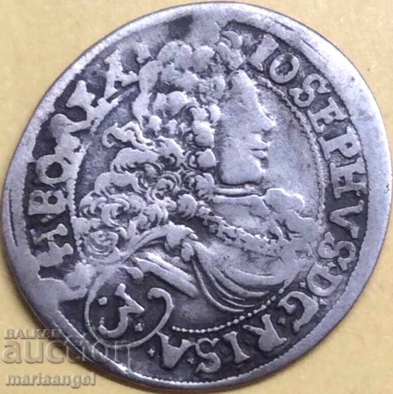 Аукцион 3 кройцера 1710 Австрия Йозеф I 1705-1711 Св. Вайт - минт Ag