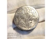 Cutie veche de argint ștanțată, gravată, detalii florale