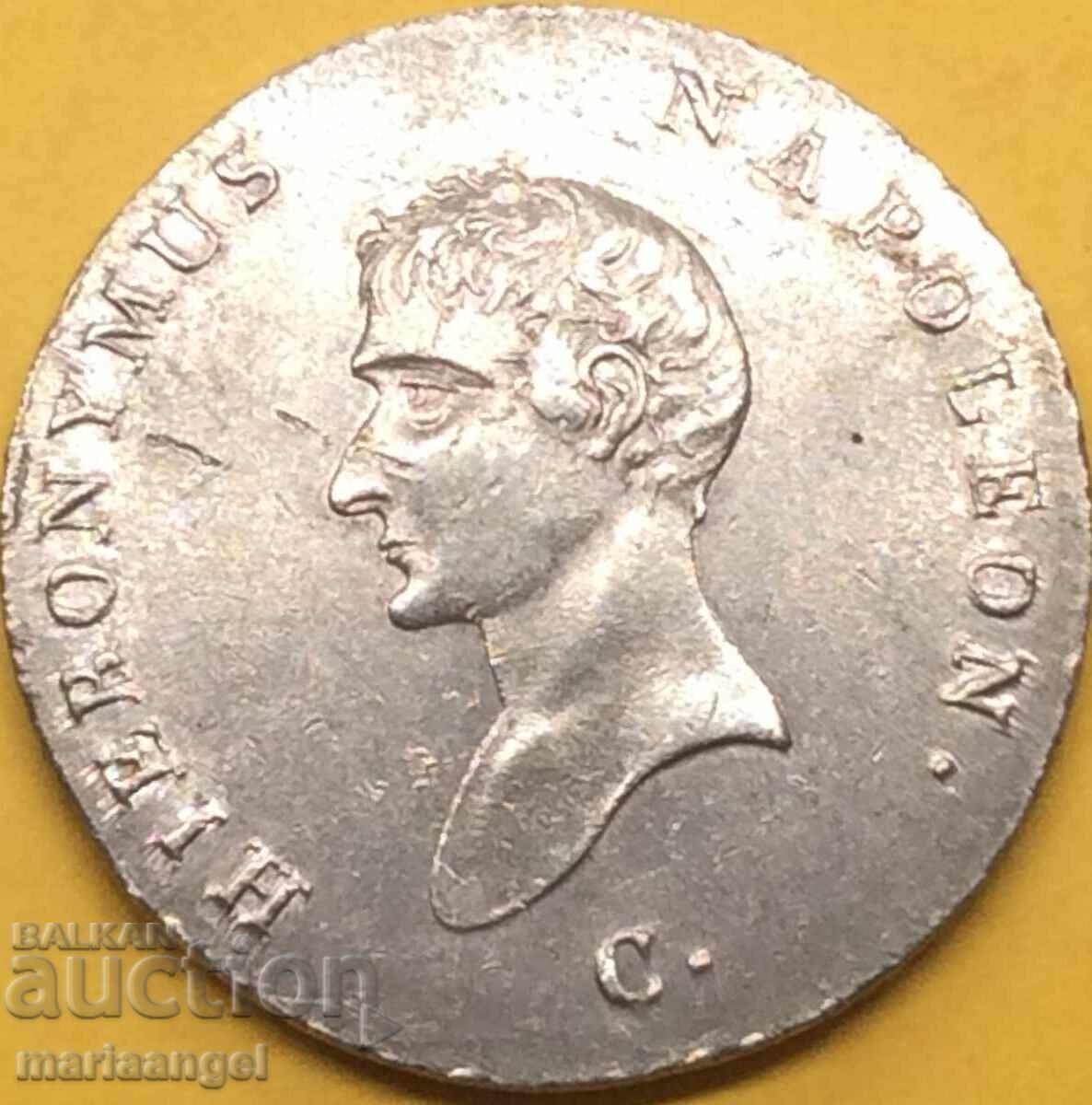 Licitație Jerome Napoleon 2/3 Thaler 1809 Germania Westfalia argint Licitație Jerome Napoleon 2/3 Thaler 1809 Germania Westfalia argint