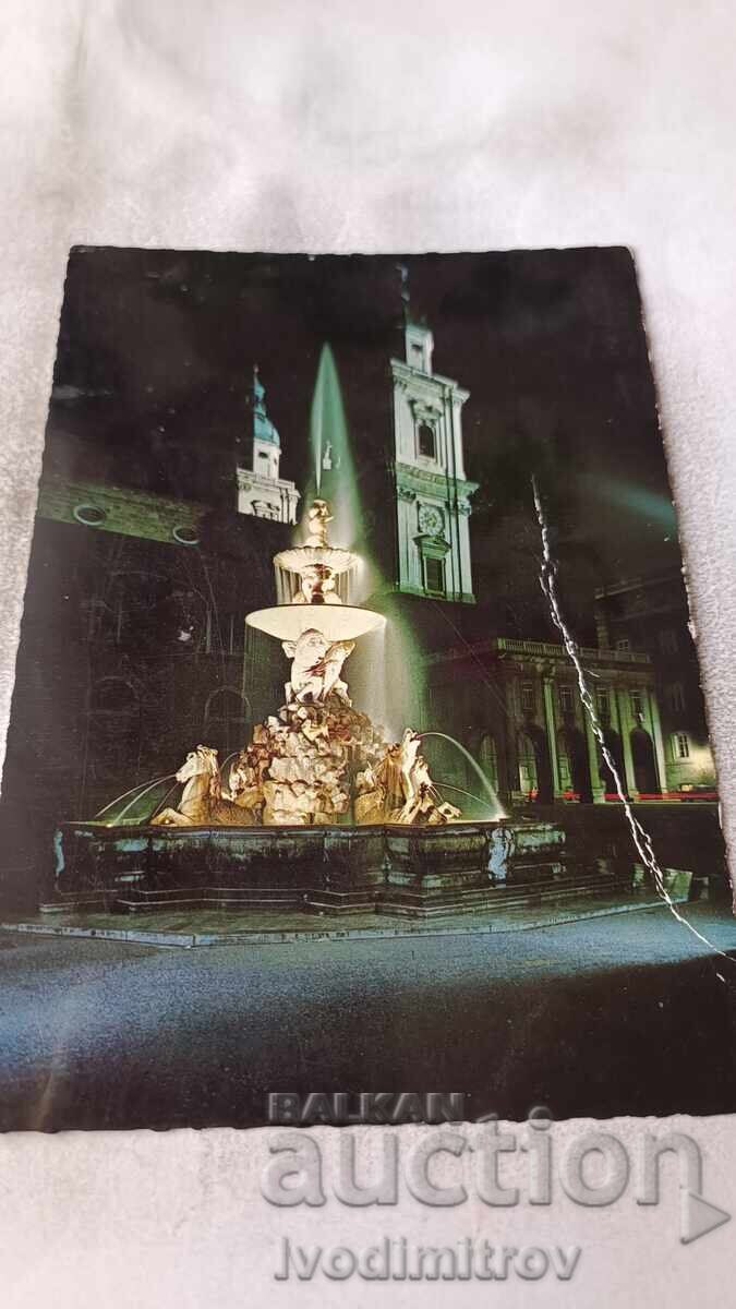 Cartolină poștală Mozarstadt Salzburg by Nacht Cartolină poștală Mozarstadt Salzburg by Nacht