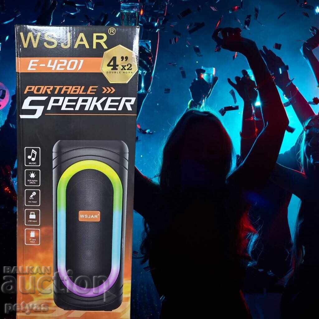 Аукцион Тонколона 2x4" с LED цветни светлини,WSJAR E4201 Аукцион Тонколона 2x4" с LED цветни светлини,WSJAR E4201