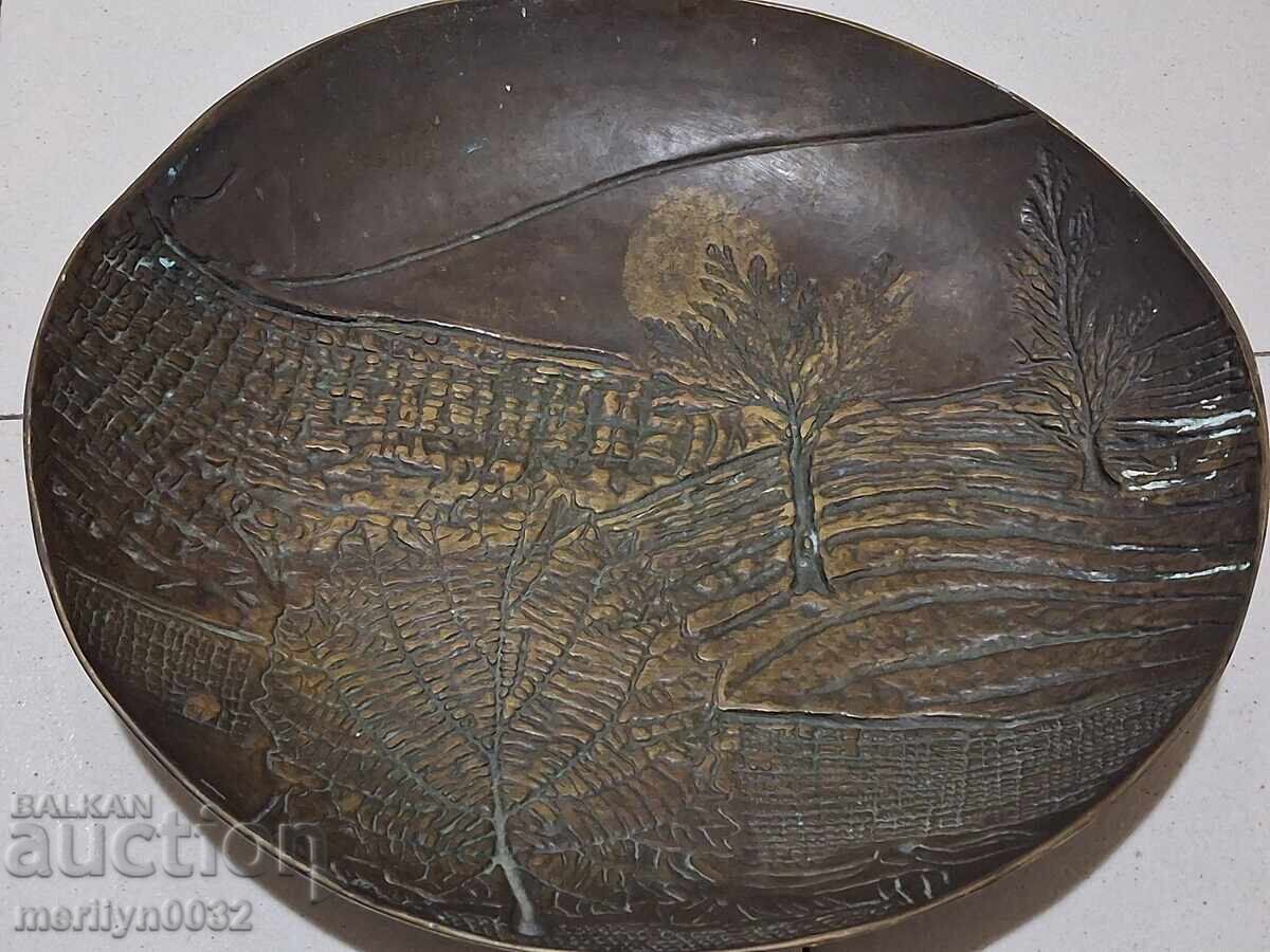 Bronze sculpture bowl bonbonniere bas-relief figure 70s - 6 Bronze sculpture bowl bonbonniere bas-relief figure 70s - 6