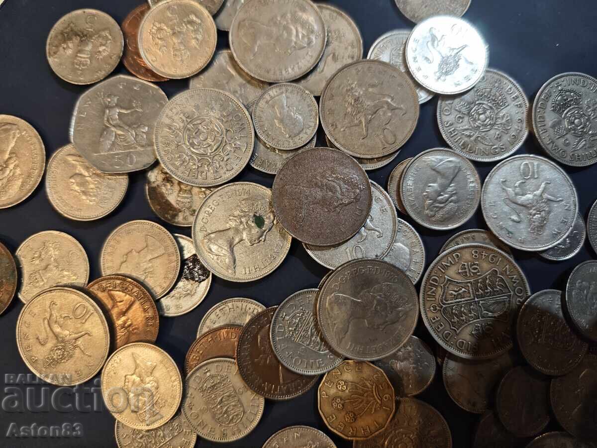 Δημοπρασία Παλιά νομίσματα Ηνωμένου Βασιλείου 100 τμχ Δημοπρασία Παλιά νομίσματα Ηνωμένου Βασιλείου 100 τμχ