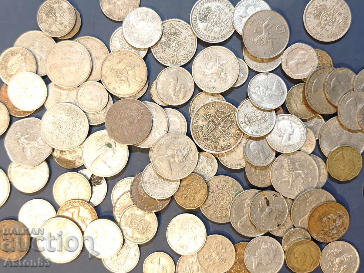 Παλιά νομίσματα Ηνωμένου Βασιλείου 100 τμχ Παλιά νομίσματα Ηνωμένου Βασιλείου 100 τμχ