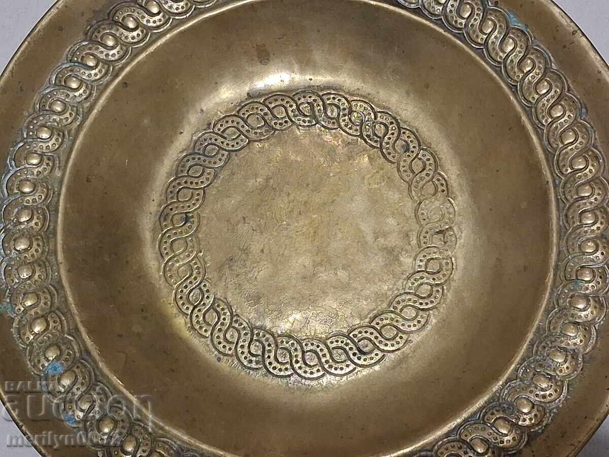 Μασίφ δίσκος ορείχαλκου ταψί πιάτο 70s διακόσμηση - 5 Μασίφ δίσκος ορείχαλκου ταψί πιάτο 70s διακόσμηση - 5