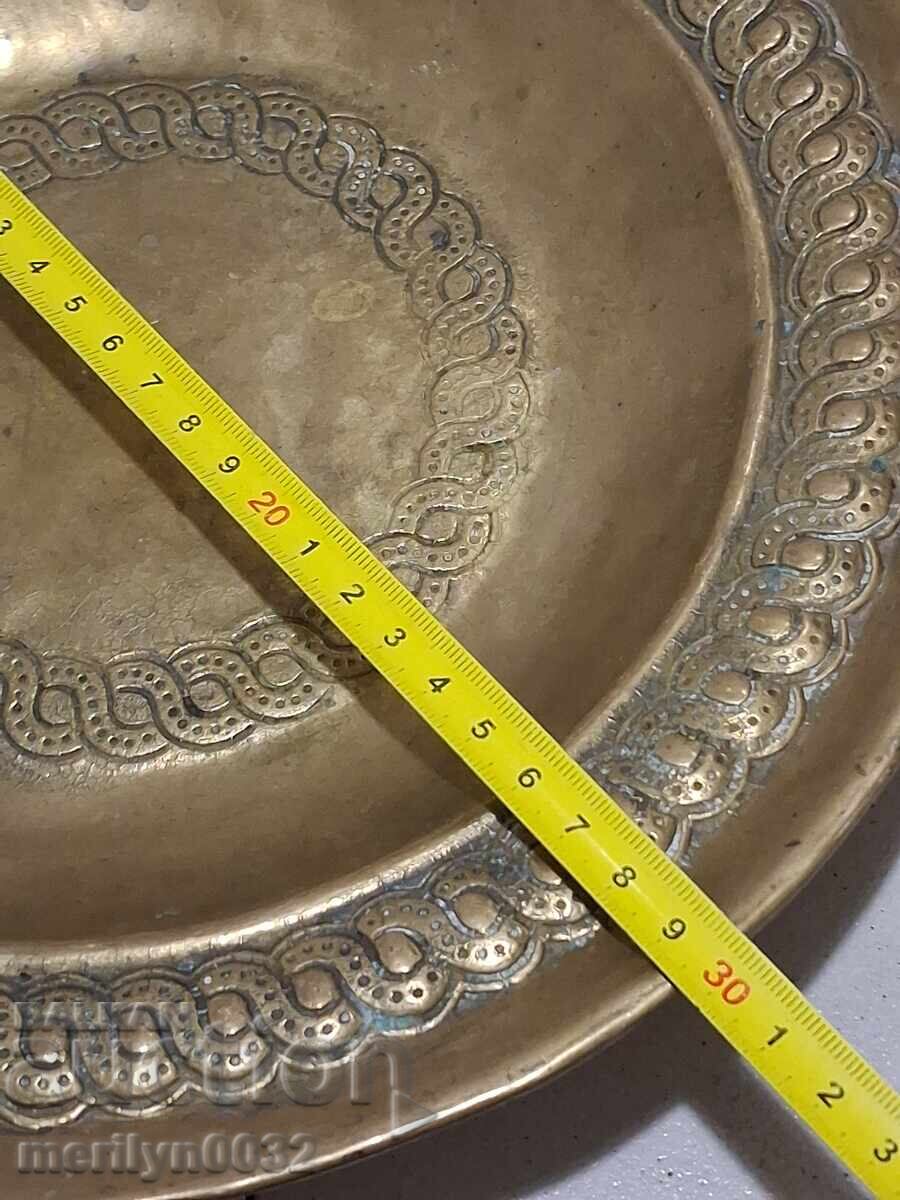 Μασίφ δίσκος ορείχαλκου ταψί πιάτο 70s διακόσμηση - 6 Μασίφ δίσκος ορείχαλκου ταψί πιάτο 70s διακόσμηση - 6