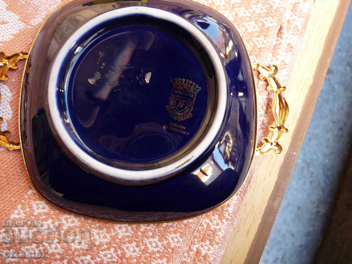 Old hand-painted LIMOGES porcelain 16 / 12 cm bronze handles - 7