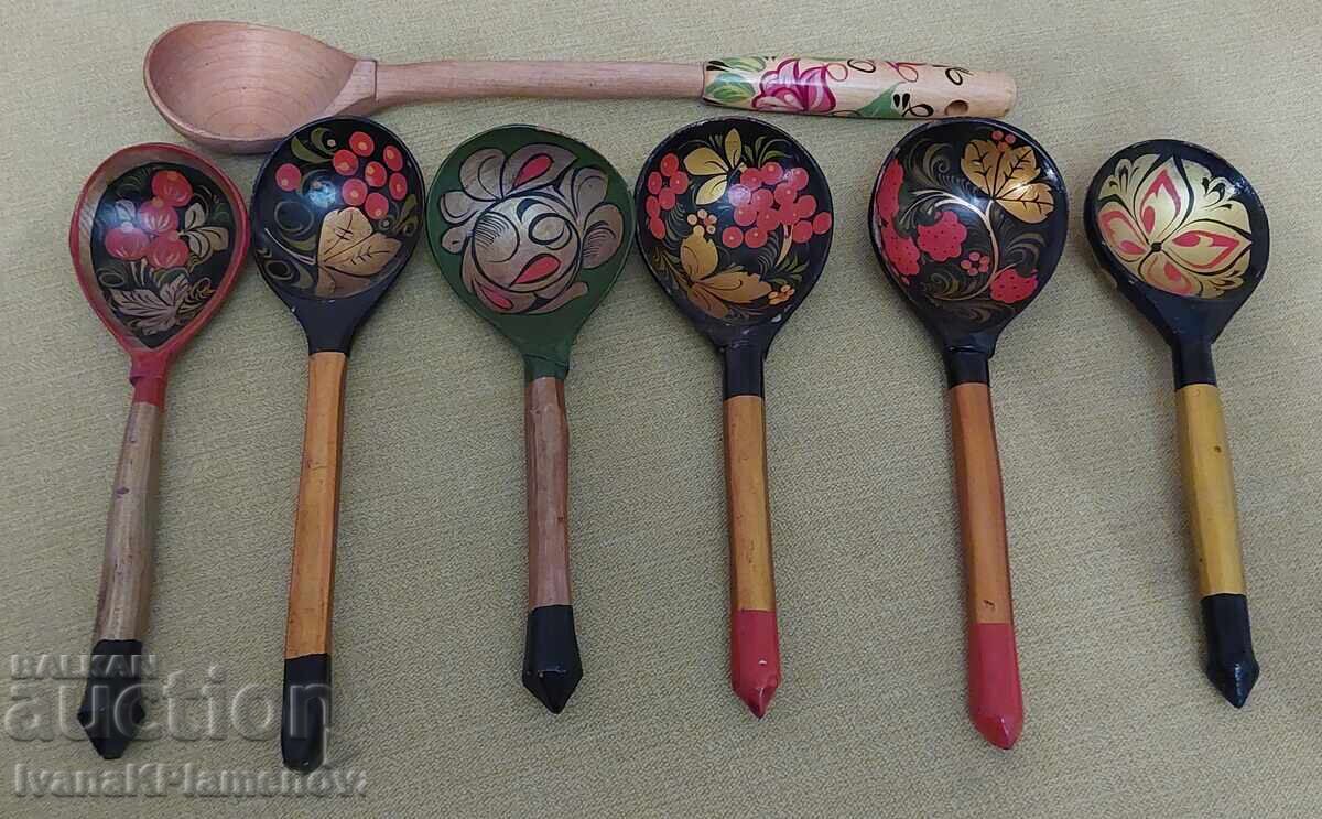 Аукцион Сувенири хохлома Русия 7 броя за ценители Аукцион Сувенири хохлома Русия 7 броя за ценители