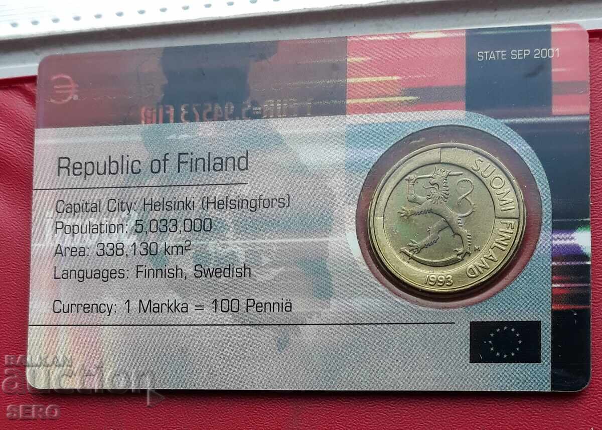 Φινλανδία - νομισματική κάρτα με 1 μάρκο 1993 με τιμή 3.00 BGN | € 1.53 Φινλανδία - νομισματική κάρτα με 1 μάρκο 1993 με τιμή 3.00 BGN | € 1.53